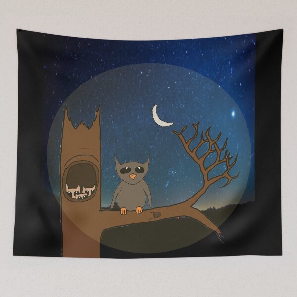 Item preview, Owl in dead tree with chicks designed and sold by Hypnotees.