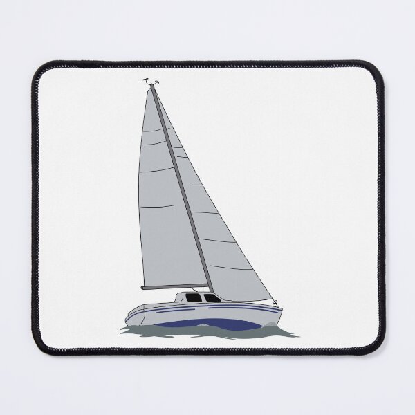 Item preview, Blue & White Sailing Boat 2 designed and sold by seasprayart.