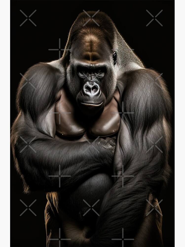 Portrait of a powerful silverback gorilla\