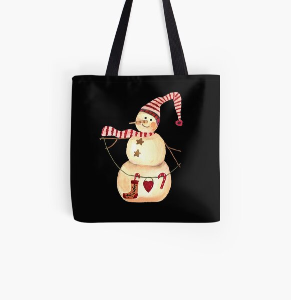 Vintage snowman All Over Print Tote Bag