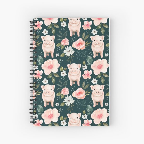 Vista previa del artículo con la obra «Acuarela Piglet floral en verde esmeralda, colección Vintage Spring», diseñado y vendido por cateandrainn.