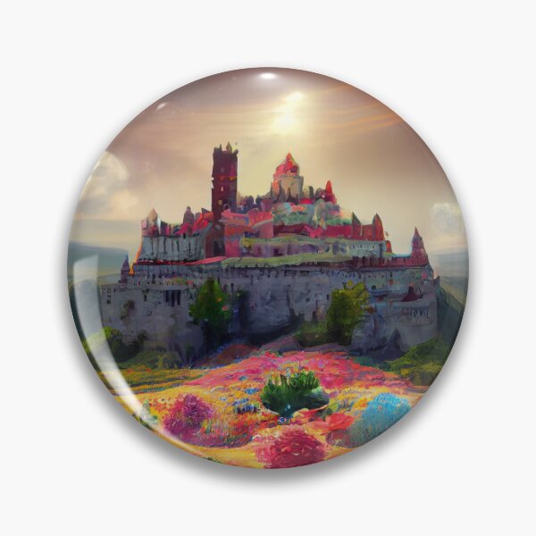 Item preview, una pintura de un castillo en medio de un campo designed and sold by DesignAtYO.