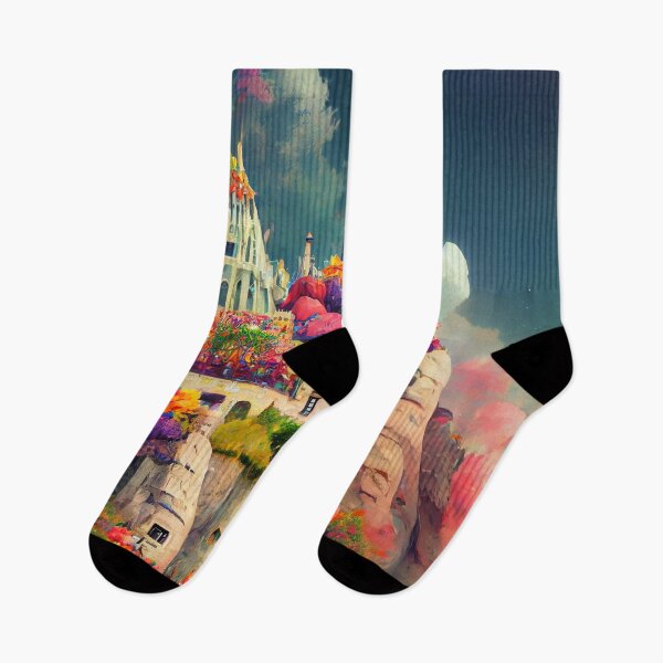 Item preview, a painting of a castle on top of a hill designed and sold by DesignAtYO.