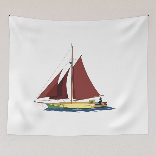 Item preview, Classic Sailing Boat with Red Sails designed and sold by seasprayart.