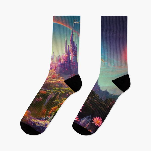 Item preview, a painting of a castle in the sky designed and sold by DesignAtYO.