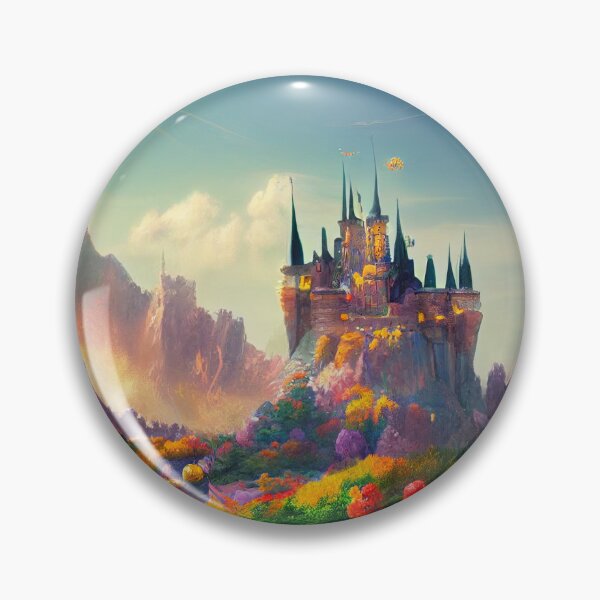 Item preview, a painting of a castle surrounded by flowers designed and sold by DesignAtYO.