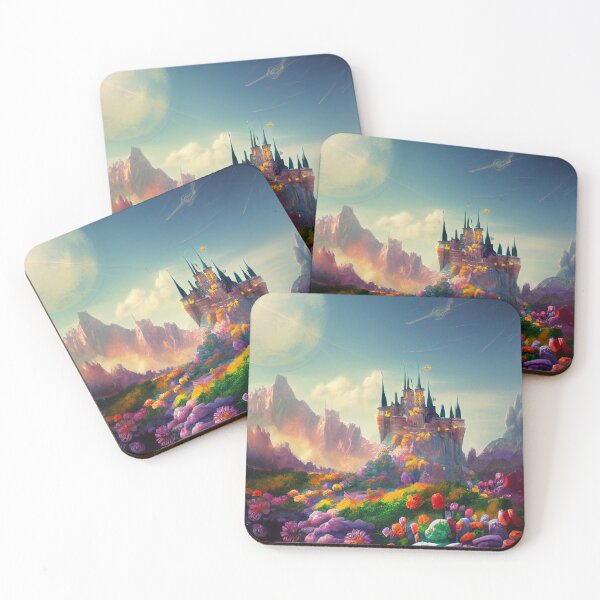 Item preview, a painting of a castle surrounded by flowers designed and sold by DesignAtYO.