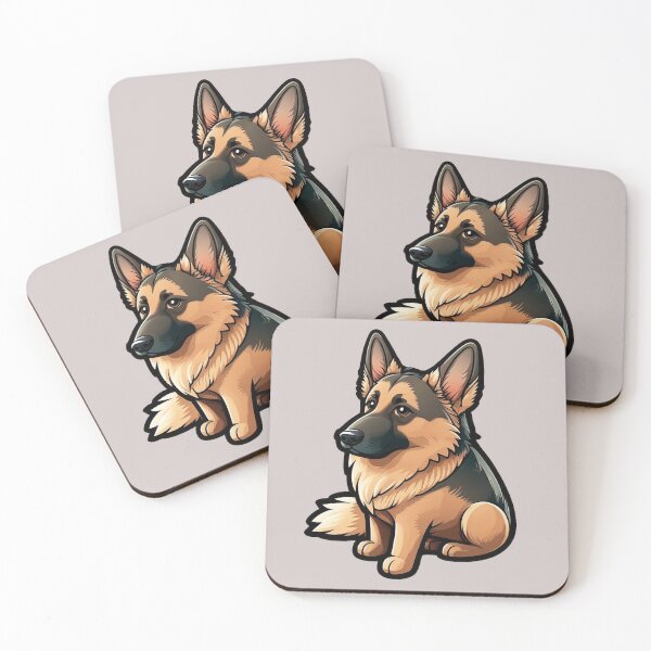 Item preview, German Shepherd Puppy Dog Kawaii Cartoon designed and sold by UncannyCanvas.