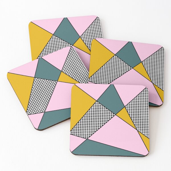 Item preview, Color areas with black dots, mustard yellow, pink and petrol designed and sold by Ninaeva.