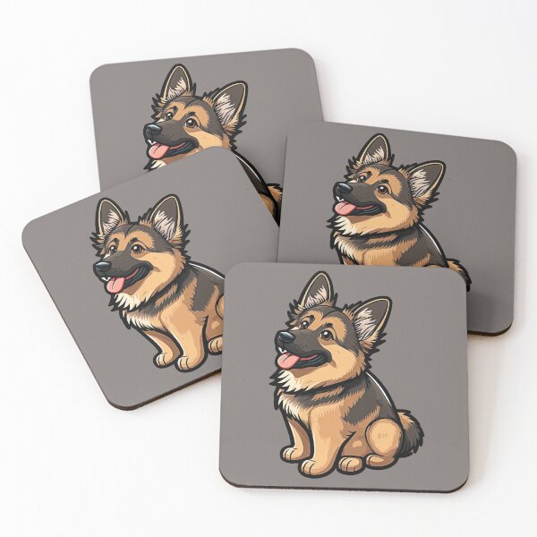 Item preview, German Shepherd Playful Puppy Dog Kawaii Cartoon designed and sold by UncannyCanvas.