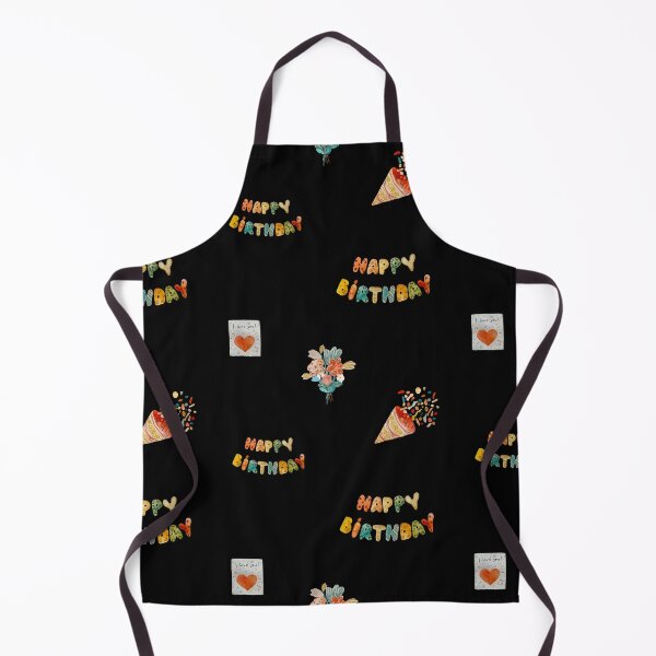 Artikelvorschau, Birthday confetti sketch cute pattern a watercolor black entworfen und verkauft von Yana Mustafina | Boho Soulful Designs.