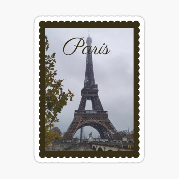 Paris Postal Stamp with Eiffel Tower - By Kiradlynn Designs AI | Poster