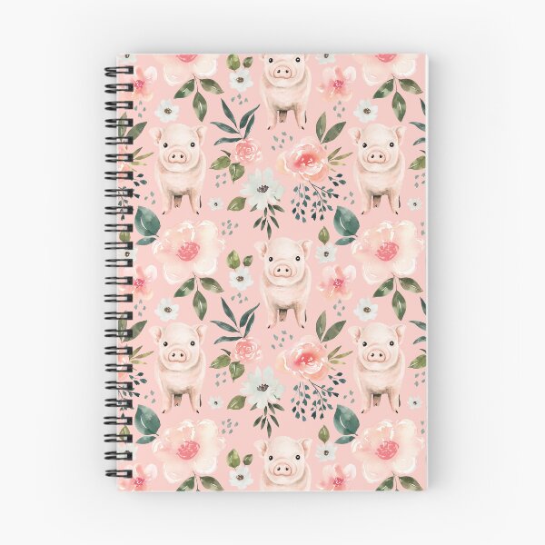 Item preview, Watercolor Piglet Floral on Pink, Vintage Spring Collection designed and sold by cateandrainn.