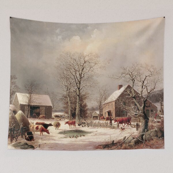 Item preview, Winter scenery -  Farmyard in Winter by George Henry Durrie  designed and sold by AR-shop.