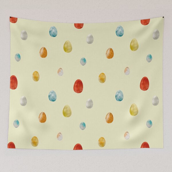 Item preview, Egg textured Easter colored pattern a watercolor yellow designed and sold by Yana Mustafina | Boho Soulful Designs.
