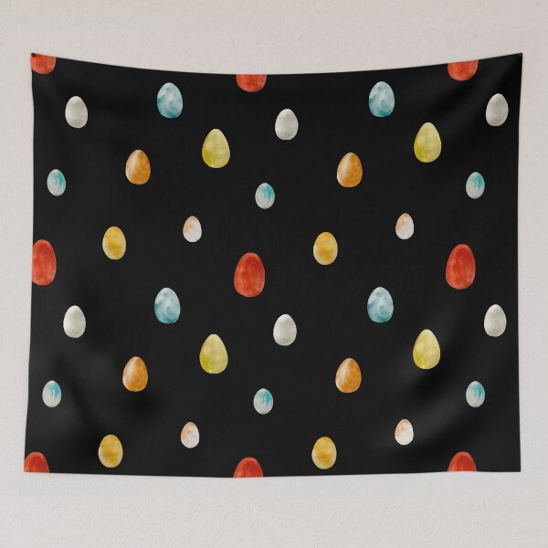 Item preview, Egg textured Easter colored pattern a watercolor black designed and sold by Yana Mustafina | Boho Soulful Designs.
