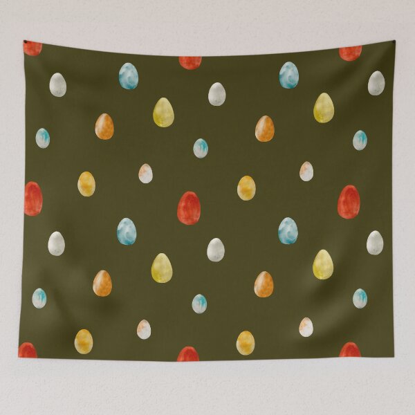 Item preview, Egg textured Easter colored pattern a watercolor green designed and sold by Yana Mustafina | Boho Soulful Designs.