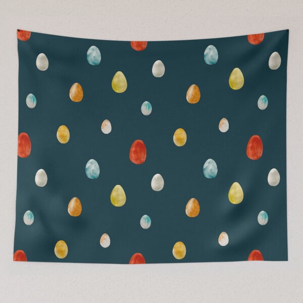 Item preview, Egg textured Easter colored pattern a watercolor blue designed and sold by Yana Mustafina | Boho Soulful Designs.