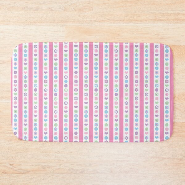 Item preview, RETRO SCANDINAVIAN FLORAL STRIPES PINK designed and sold by blomastudios.