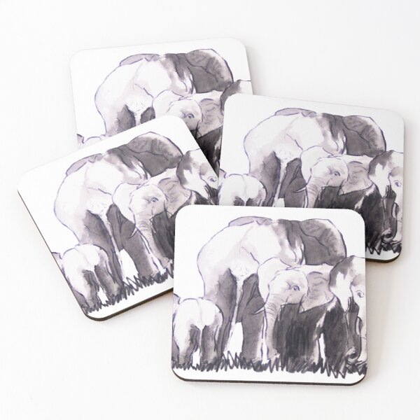 Item preview, Elephants in a herd Illustration designed and sold by suerussoart.