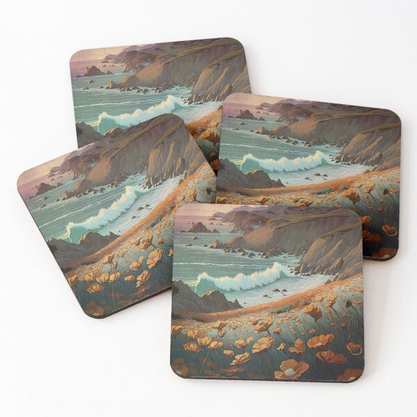 Item preview, Painted Coastal Landscape designed and sold by HappyLifeCreate.