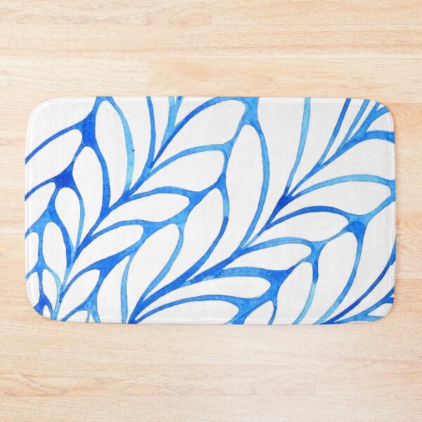 Item preview, Abstract Leaves Blue designed and sold by Cobalt Blue Watercolors.