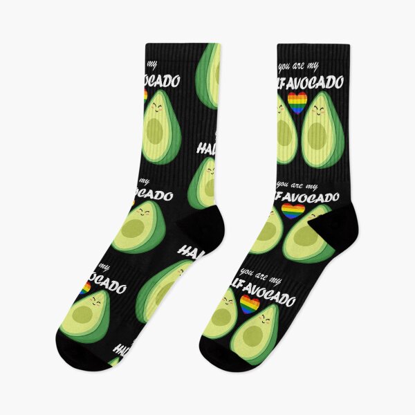 Artikelvorschau, Du bist meine halbe Avocado LGBT kawaii Illustration von Avocados mit Herz, das die Liebe zwischen zwei Mädchen darstellt entworfen und verkauft von ZerpaGiovanna.