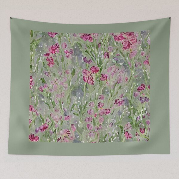 Item preview, Vintage botanical watercolor flowers pattern designed and sold by Artsareus.