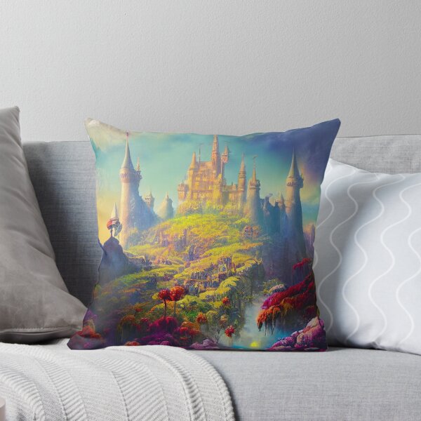 Item preview, a painting of a castle in the sky designed and sold by DesignAtYO.