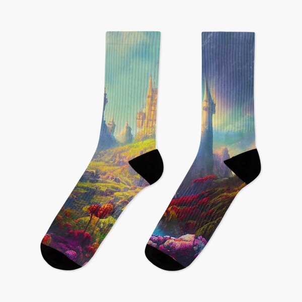 Item preview, a painting of a castle in the sky designed and sold by DesignAtYO.