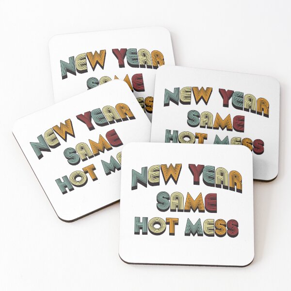 Item preview, New Year Same Hot Mess - Retro Text designed and sold by Whimsical  Thinker.