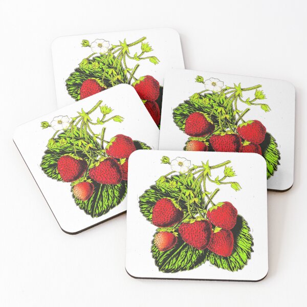 Item preview, Botanical Strawberry Illustration Print on White designed and sold by Marymarice.
