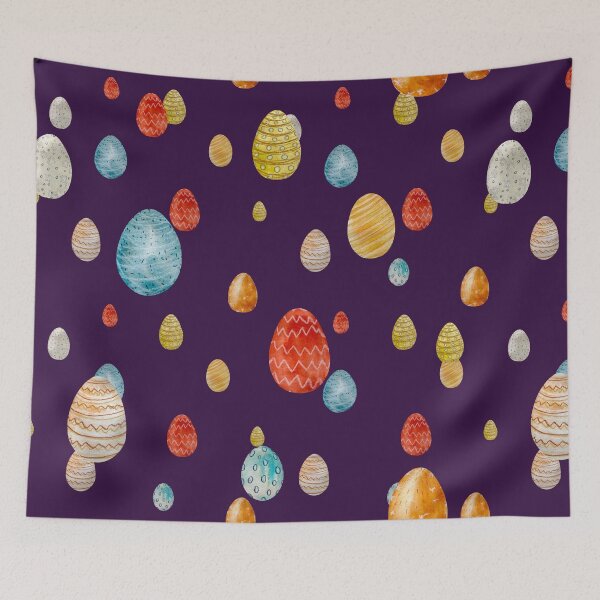 Item preview, Egg textured Easter ornate pattern a watercolor violet designed and sold by Yana Mustafina | Boho Soulful Designs.