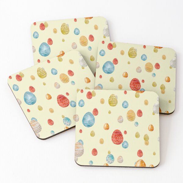 Item preview, Egg textured Easter ornate pattern a watercolor yellow designed and sold by Yana Mustafina | Boho Soulful Designs.