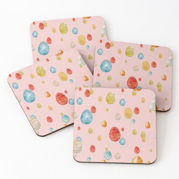 Item preview, Egg textured Easter ornate pattern a watercolor pink designed and sold by Yana Mustafina | Boho Soulful Designs.