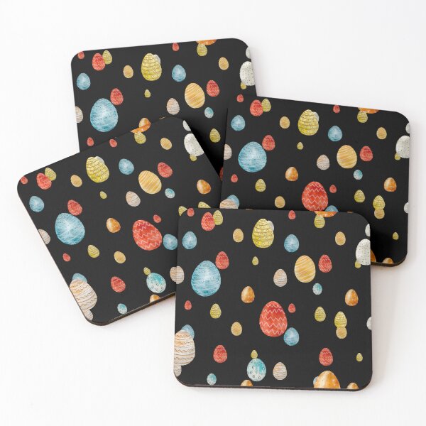 Item preview, Egg textured Easter ornate pattern a watercolor black designed and sold by Yana Mustafina | Boho Soulful Designs.