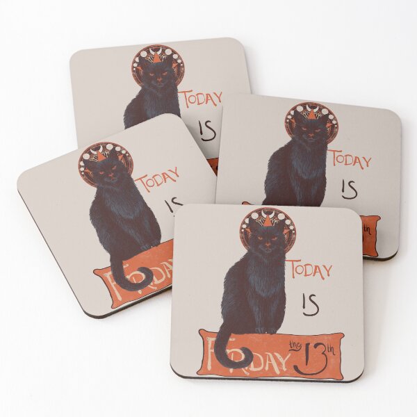 Item preview, Friday the 13th, Le Chat Noir, Black cat designed and sold by Aniseed-makes.