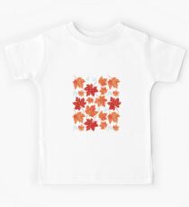 Autumn leaves against white Kids Tee