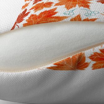 Alternate view of Autumn leaves against white Throw Pillow