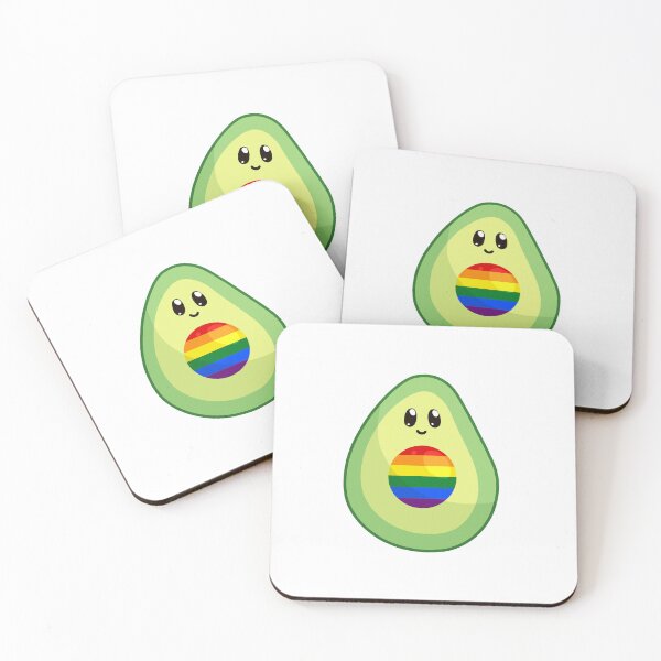 Item preview, Avocado LGBT smiling kawaii digital art designed and sold by ZerpaGiovanna.