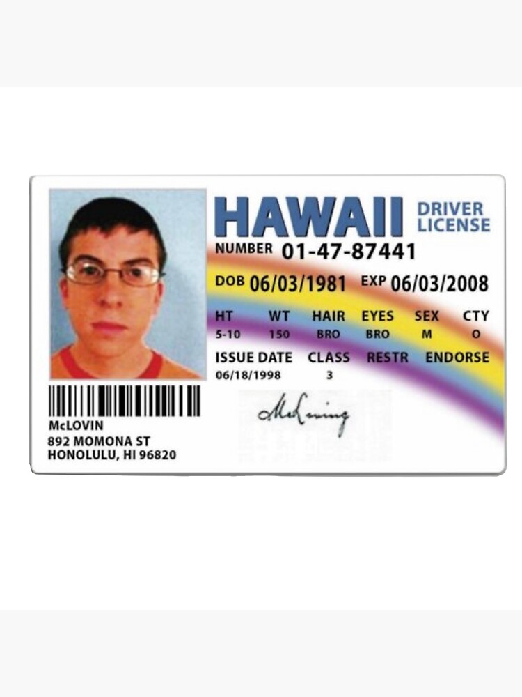 McLovin Drivers License Premium Matte Vertical Poster sold by Brian ...