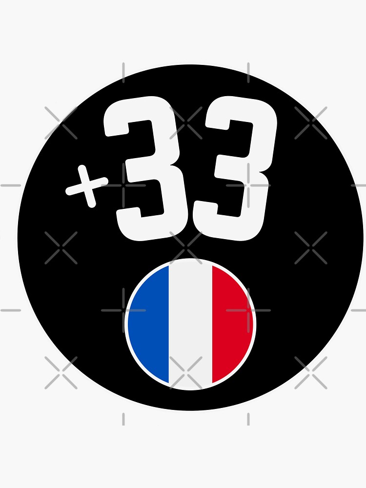 FRANCE country code +33 logo badge&quot; Sticker for Sale by 