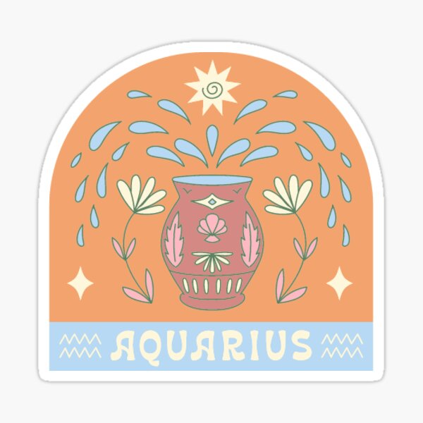 Item preview,  Pastel Aquarius: Zodiac Sticker designed and sold by avafrances.