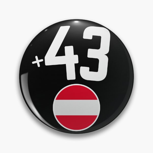 Item preview, AUSTRIA country code +43 logo badge designed and sold by LeddsoDello.