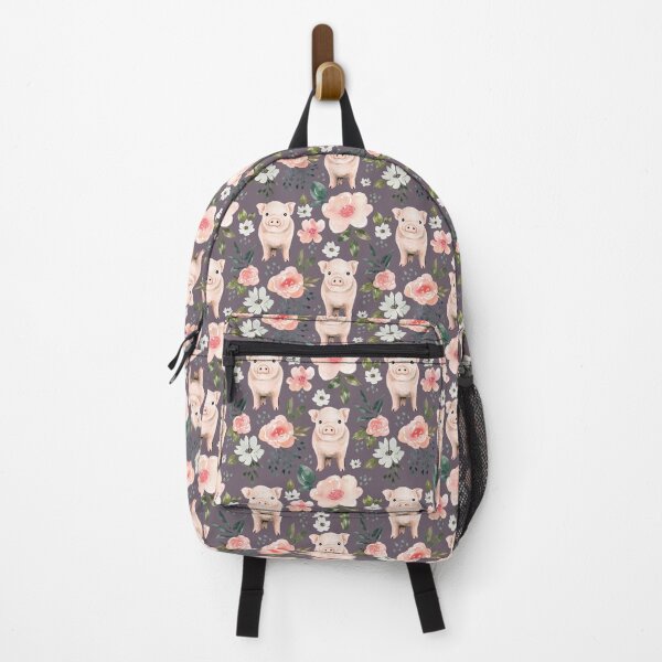 Vista previa del artículo con la obra «Cochinillo de acuarela floral en púrpura, colección de primavera vintage», diseñado y vendido por cateandrainn.