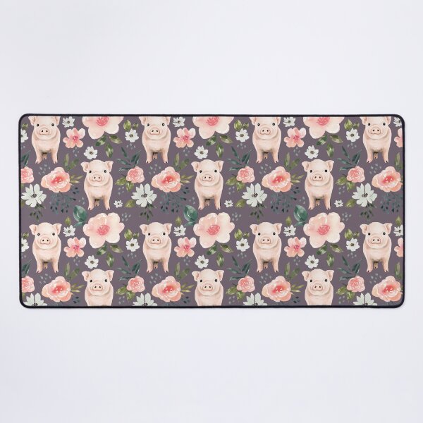 Vista previa del artículo con la obra «Cochinillo de acuarela floral en púrpura, colección de primavera vintage», diseñado y vendido por cateandrainn.