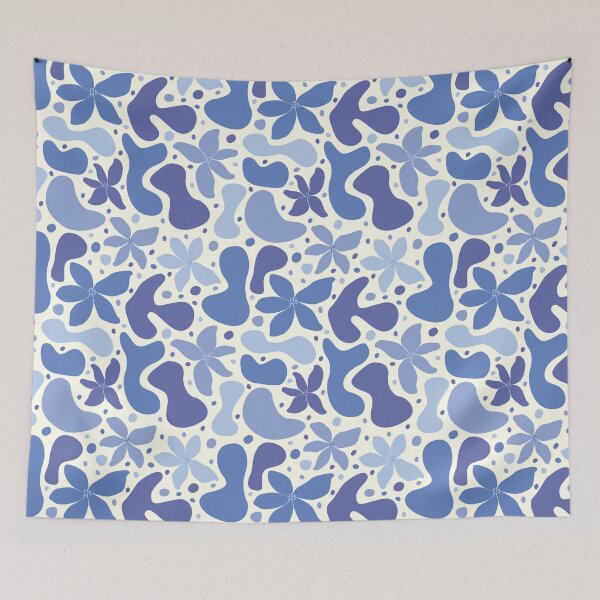 Item preview, MATISSE FLORAL ABSTRACT BLUE designed and sold by blomastudios.
