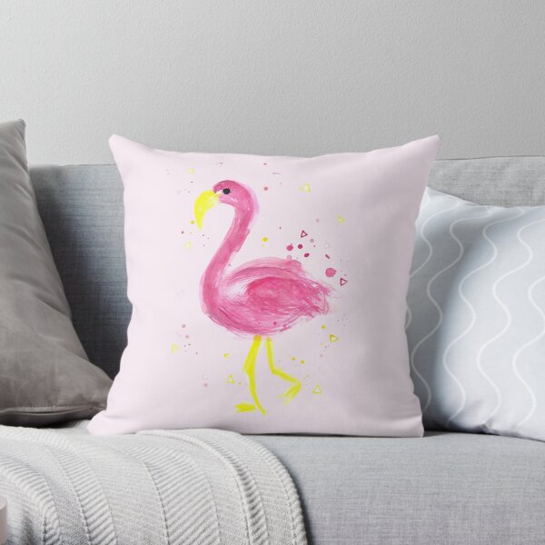 Flamingo a go go Throw Pillow