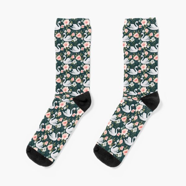 Vista previa del artículo con la obra «Acuarela cisne floral en verde esmeralda, colección Vintage Spring», diseñado y vendido por cateandrainn.