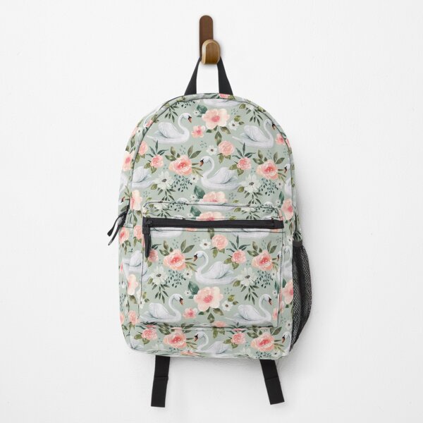 Vista previa del artículo con la obra «Acuarela cisne floral en azul menta, colección Vintage Spring», diseñado y vendido por cateandrainn.